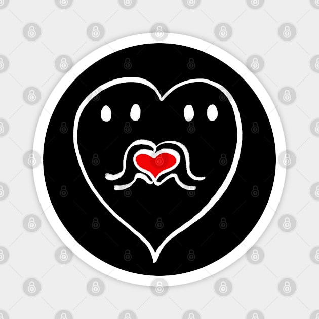 I Love Boo - Wht Line Magnet by Dirtbath